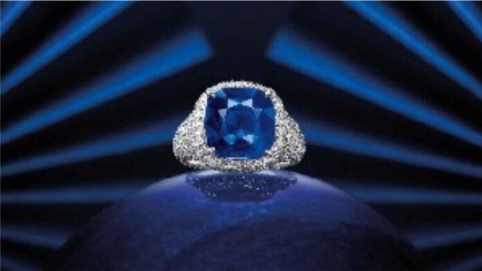 UNHEATED KASHMIR SAPPHIRE AND DIAMOND RING