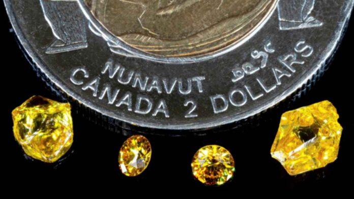 North Arrow reported encouraging results from a fancy yellow orange diamond discovery in Canada