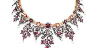 French Crown Jewels Historic Diamond and Ruby Necklace - For Sale-1