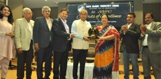Mr Dhirajlal Kotdia Chairman Sahajanand Group Surat honoured with SPGC Award for Excellence
