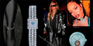 Singer Rihanna Wears $400,000 Diamond Watch on her ankle