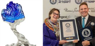 Giant tanzanite sculpture officially recognized by Guinness World Records
