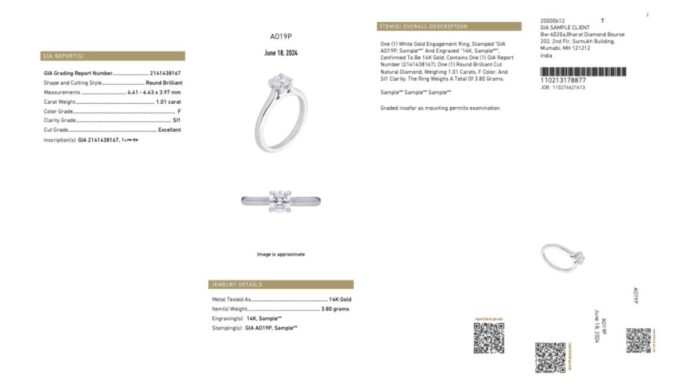 GIA launched pilot project of Jewellery Report Service GIA launched pilot project of Jewellery Report Service