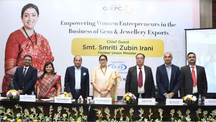 Women Entrepreneurs are driving innovation and growth in gem and jewellery sector Smriti Irani-1 Women Entrepreneurs are driving innovation and growth in gem and jewellery sector Smriti Irani-1
