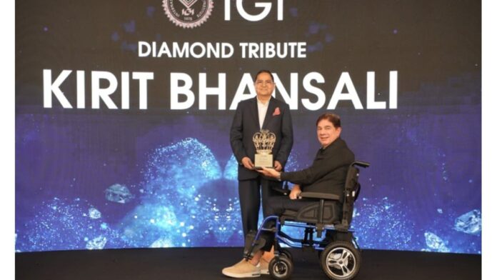 GJEPC Chairman Kirit Bhansali Honoured with Diamond Tribute Award