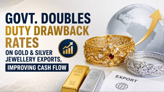 Government Doubles Duty Drawback Rates for Gold and Silver Jewellery Exports Government Doubles Duty Drawback Rates for Gold and Silver Jewellery Exports