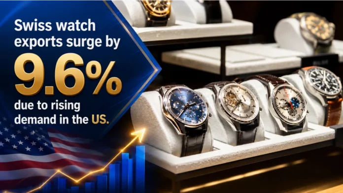 Swiss watch exports surge by 9.6% due to rising demand in the US Swiss watch exports surge by 9.6% due to rising demand in the US