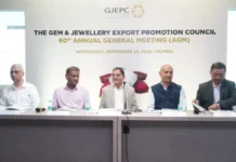 જ્વેલરી એક્સપોર્ટ પ્રમોશન કાઉન્સિલ (GJEPC) ની 60મી વાર્ષિક સાધારણ સભા યોજાઈ The 60th Annual General Meeting of the Gem & Jewellery